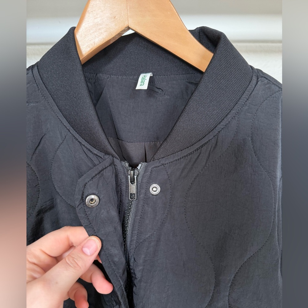 🖤Stand Collar Long Sleeve Casual Bomber Quilted Jacket with Pockets NWT Large - Picture 8 of 14